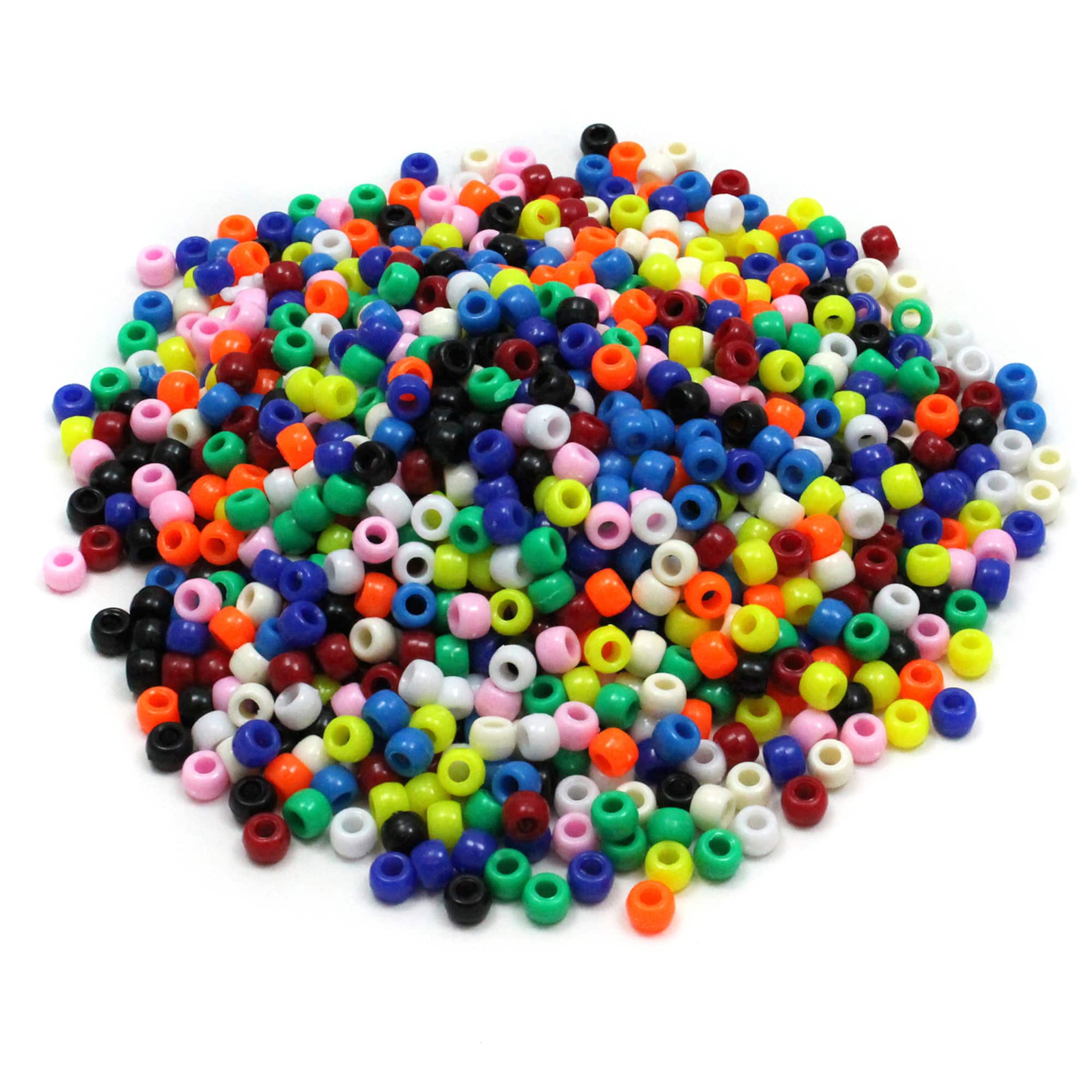 Creativity Street® 9mm Bright Hues Pony Beads, 3 Packs of 1,000